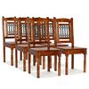 vidaXL Dining Chair Set of 6 Brown Solid acacia wood, cast iron Standard