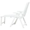 vidaXL Sunlounger White Plastic Medium Foldable Folding Lounger
