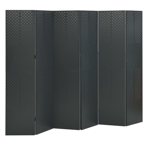 vidaXL 6-Panel Room Divider Anthracite 94.5"x70.9" Steel