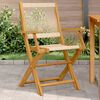 vidaXL Garden Chair Set of 2 Beige Solid Acacia Wood, Polypropylene