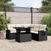 vidaXL Garden Sofa Set Black PE rattan, powder-coated steel, tempered glass