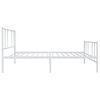 vidaXL Bed Frame White Powder-Coated Steel Twin Bed Frame Rectangular