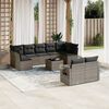 vidaXL Garden Sofa Set Grey PE Rattan, Powder-Coated Steel, Tempered Glass