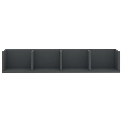 vidaXL CD Wall Shelf Gray 39.4"x7.1"x7.1" Engineered Wood