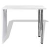 vidaXL Kitchen Table High Gloss White MDF and Steel Medium Gloss Finish