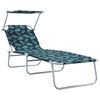vidaXL Sun Lounger Folding 2-person 2 pcs Green 58 x 188 x 77cm fabric