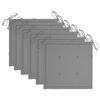 vidaXL Garden Chair Set of 6 Natural wood, grey Teak wood, polyester
