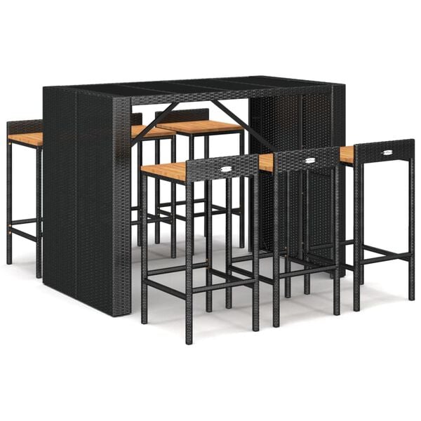 vidaXL Garden Bar Set Black