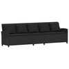 vidaXL 4 Piece Patio Sofa Set with Cushions L-shaped Black Poly Rattan