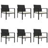 vidaXL Dining Set Black, Cream Poly Rattan, Powder-Coated Steel, Glass