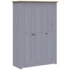 vidaXL Wardrobe Gray Solid Pine Wood Large Wardrobe Rectangular