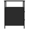 vidaXL Bedside Cabinet Black Engineered Wood, Iron Standard
