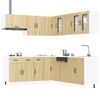 vidaXL Kitchen Cabinet Set Sonoma Oak Engineered wood and glass Large