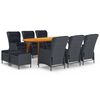 vidaXL 9 Piece Patio Dining Set Dark Gray