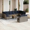vidaXL 13 Piece Garden Sofa Set with Cushions Grey Poly Rattan