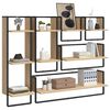 vidaXL Wall Shelf Set Set of 6 Sonoma oak Engineered wood, metal Medium