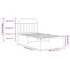 vidaXL Bed Frame White Powder-Coated Steel Twin Bed Frame Rectangular