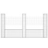 vidaXL U-shape Gabion Basket with 3 Posts Iron 102.4"x7.9"x59.1"