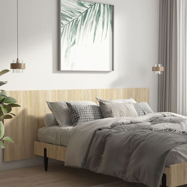 vidaXL Wall Headboard Sonoma Oak 94.5x0.6x31.5" Engineered Wood