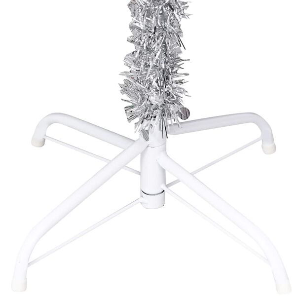 vidaXL Artificial Pre-lit Christmas Tree with Ball Set Silver 59.1" PET