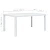 vidaXL Garden Table White Plastic 59.1x35.4x28.3 in Durable