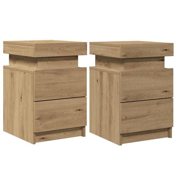 vidaXL Bedside Cabinet Set of 2 Artisan Oak Engineered wood