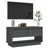 vidaXL TV Stand Grey Solid Pine Wood TV Stand Rectangular Minimalist