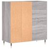 vidaXL Record Cabinet Grey Sonoma Made from Engineered Wood, Iron Medium