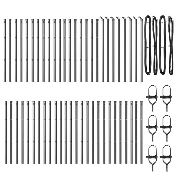 vidaXL Fence Post 52 pcs Grey 1.26 x 1.26 x 39.37 in