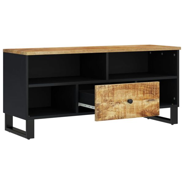 vidaXL TV Cabinet Mango Wood Natural Solid Mango Wood, Engineered Wood, Iron