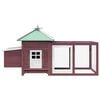 vidaXL Chicken Coop Mocha Solid Firwood, Plywood, Galvanized Steel Large