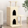 vidaXL Cat Tree Cream Engineered wood, plush, sisal Medium Durable