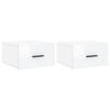 vidaXL Wall-mounted Bedside Cabinet Set of 2 High gloss white