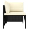 vidaXL Garden Lounge Set Black, Cream white