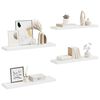 vidaXL Wall Shelf Set of 4 White Honeycomb MDF, metal 35.4 in long