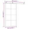 vidaXL Sliding Door with Hardware Set 40.4x80.7" ESG Glass&Aluminium