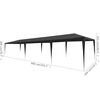 vidaXL Party Tent Anthracite Polyethylene, Steel 10x30 ft Collapsible