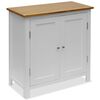 vidaXL Cupboard White Solid Oak Wood Cupboard Rectangular Modern