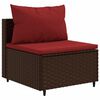vidaXL Patio Lounge Set Brown PE Rattan Large Modular Patio Lounge Set