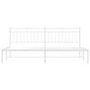 vidaXL Bed Frame White Steel 76 x 80 in Bed Frame Rectangular Modern