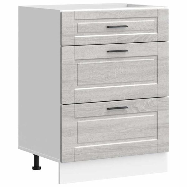 vidaXL Kitchen Base Cabinet Grey Sonoma Engineered Wood