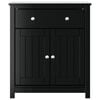 vidaXL Bathroom Cabinet Black Solid pine wood, engineered wood, metal