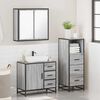 vidaXL Bathroom Furniture Set Gray Sonoma Engineered wood, metal, glass