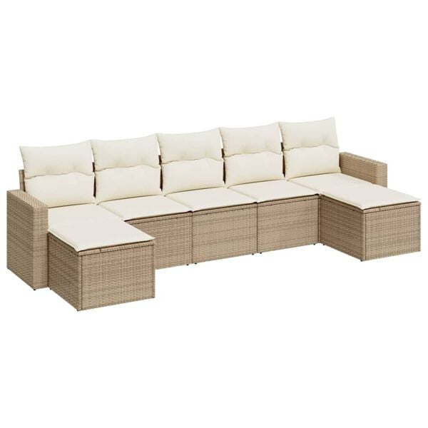 vidaXL Garden Sofa Set Beige, Cream White