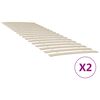 vidaXL Slatted Bed Base Natural Wood Solid Poplar Wood Standard Size
