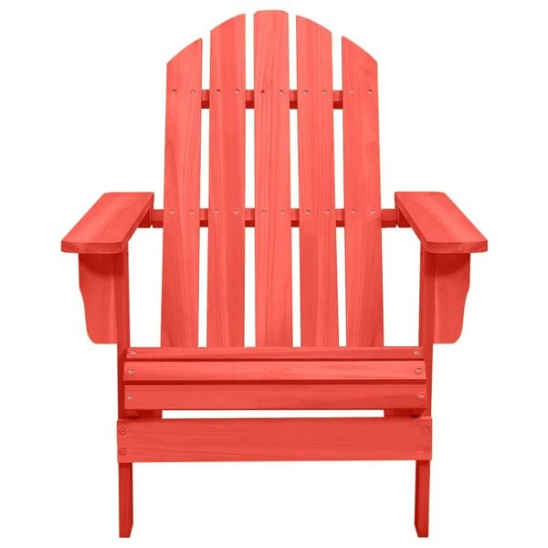 vidaXL Garden Chair Red Solid fir wood Medium Ergonomic