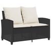 vidaXL Garden Sofa Set Black PE rattan Large UV-resistant materials