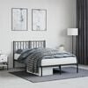vidaXL Bed Frame Black Powder-coated Steel Full Bed Frame Rectangular