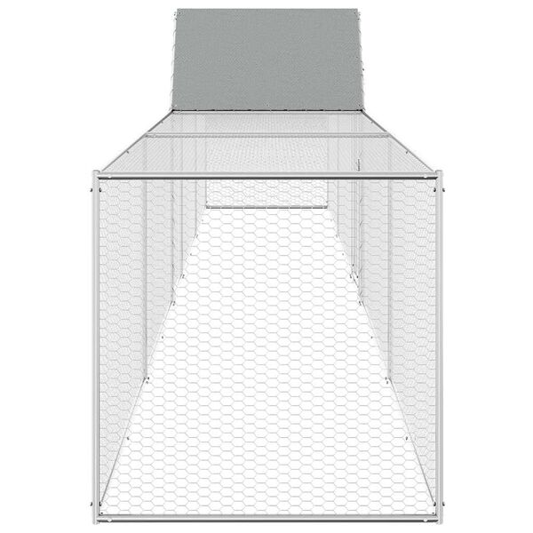 vidaXL Chicken Coop Silver Galvanized steel Large Durable Chicken Coop