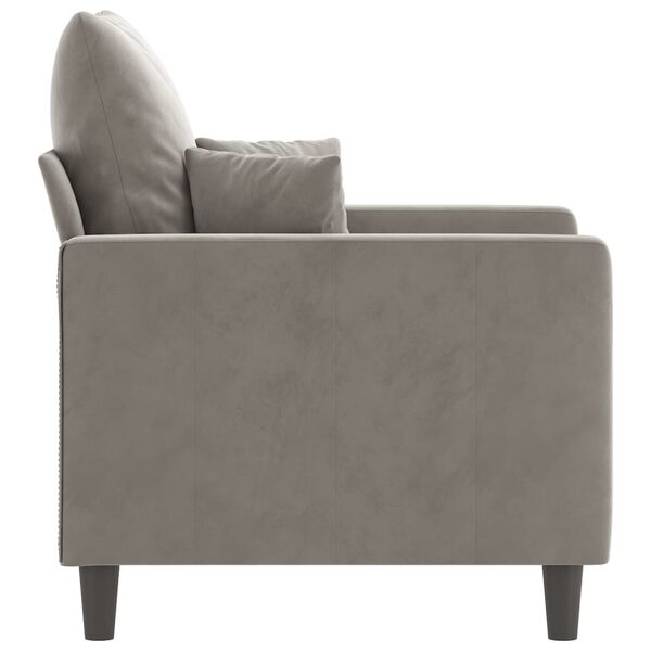 vidaXL Sofa Chair Light Gray Velvet Single Modern Sofa Chair